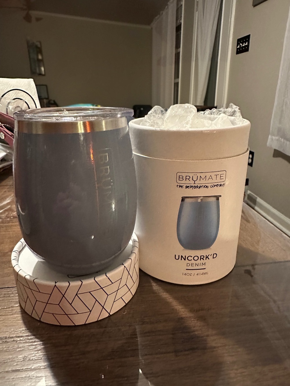BrüMate Uncork'd 14oz Insulated Wine Tumbler — Denim Blue